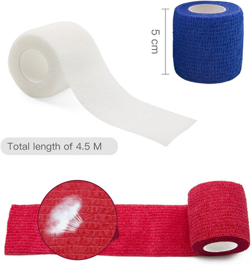 Self Adherent Wrap Bandages, Self Adhering Cohesive Tape for Sports Sprain, Soreness on Wrist and Ankle, 8PCS