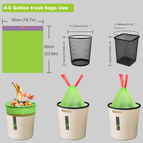 TYBONDER 4-6 4 5 Kitchen,Bathroom,Office(80 Counts) Small Trash Bags Gallon,Extra Thick & Strong Gallon Garbage Bags