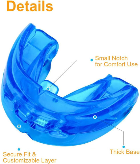 Coolrunner Double Braces Mouth Guard, Youth Athletic Mouthguards for Upper and Lower Teeth Protection (Blue)