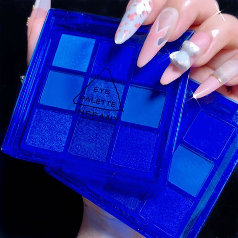 AMY'S DIARY Blue Eyeshadow Palette, Glitter Eye Shadow Makeup, Waterproof Navy Blue Shimmer Palette