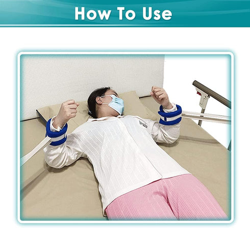 NEPPT 4 PCS Bed Restraints for Elderly Patients - Soft Padded Ankle and Wrist Limb Holders for Hospital Bed Safety
