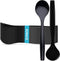 C&S Event Supply Co. 10" Plastic Serving Utensils, Disposable Spoons for Weddings, Catering, Bulk 12 Pack - Black