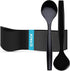 C&S Event Supply Co. 10" Plastic Serving Utensils, Disposable Spoons for Weddings, Catering, Bulk 12 Pack - Black