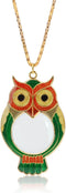 Rongon 10X Owl Pendant Necklace Magnifier Pocket Loupe Mini Portable Magnifying Glass for Jewelry, Coins, Stamps