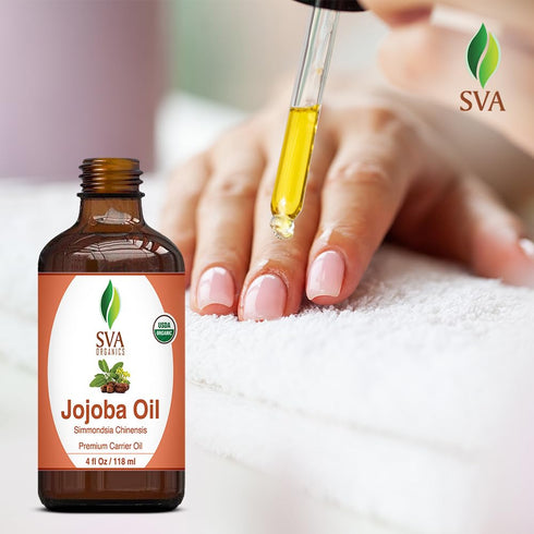 SVA Jojoba Seed Oil Organic - 4 Fl Oz – 100% Natural Cold Pressed for Face, Skin Care, Hair Care, Body Massage
