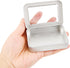 2Pack Portable Dental Floss Case with Transparent Window, Reusable Floss Holder for Travel (Silver)