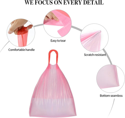 3 Rolls Drawstring Small Trash Bags, 60 Counts 4 Gallon Thicken Garbage Bags for Kitchen Bathroom Office