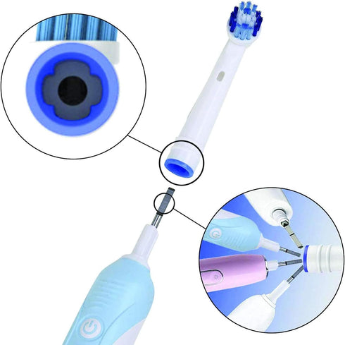 Replacement Brush Heads for OralB Braun, Pack of 20, Professional Electric Toothbrush Heads, Precision Refills for