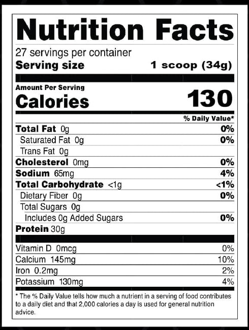 Unflavored Whey Isolate Protein Powder | 30G Protein (2 LB)