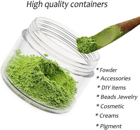 ZEJIA 25PCS Mini Sample Containers with Lids, 5 Gram Empty Plastic Travel Cosmetic Containers with Labels