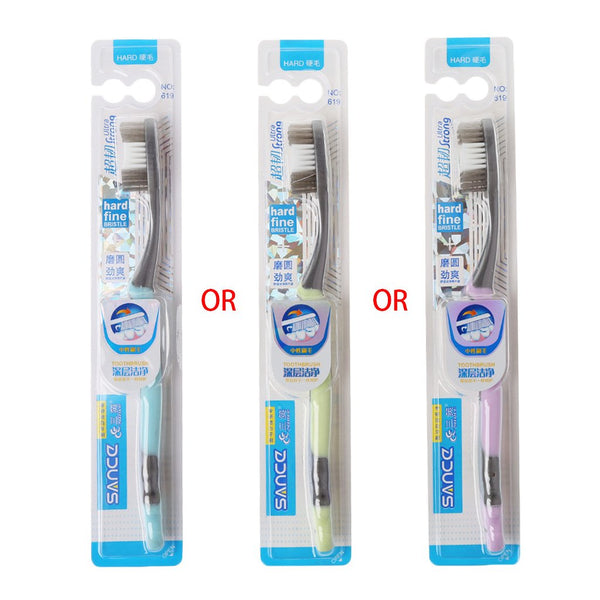 WOEIFGV 1pc Super Hard Bristles Tooth Brush For Adults Remove Coffee