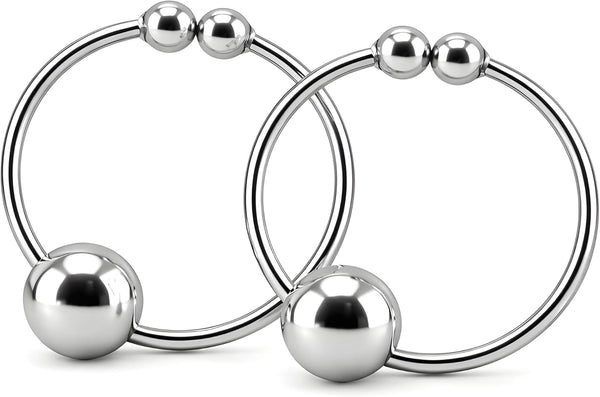 Pipedream Fetish Fantasy Series Nipple Bull Rings 0.25oz Decorative Silver Adjustable Nipple Jewelry