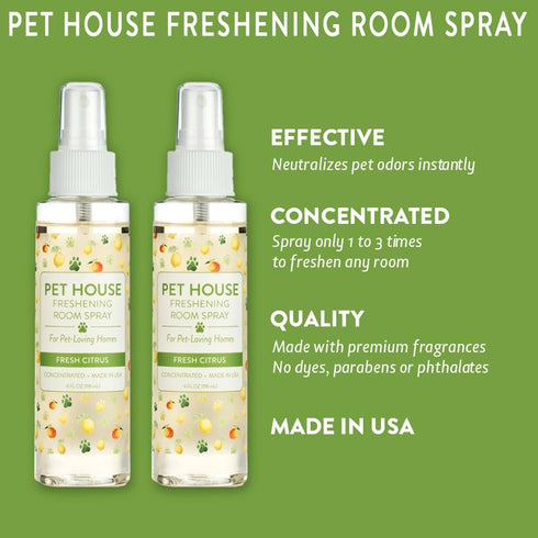 One Fur All Pet House Freshening Room Spray, Fresh Citrus, Pack of 2, Non-Toxic & Pet-Friendly