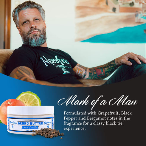 Maestro's Classic BEARD BUTTER | 4 Ounce Mark of a Man Blend, Hydrating, Anti-Itch, Extra Soothing for All Beard Types