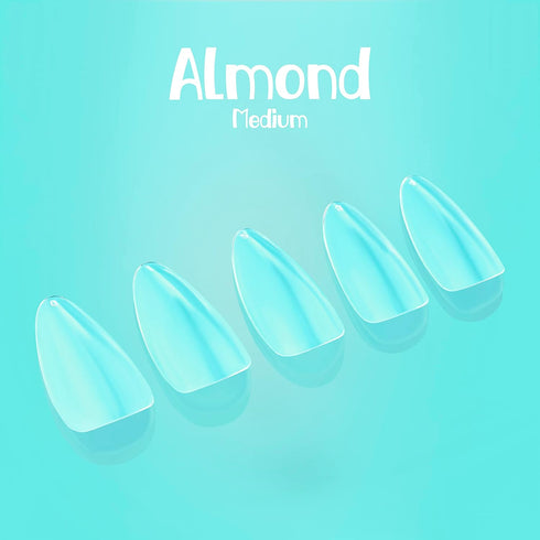 NABulous Nails Medium Almond Nail Tips, 600Pcs Pre-shaped Full Cover Gel Tips for Nail Extension DIY Salon