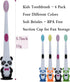 Newday Kids Toothbrushes, 6 Pack Set with Soft Bristles and Suction Cup, Includes Travel Covers, Bear Panda Design