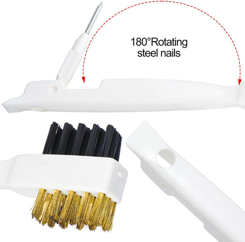 Sorcristy 2PCS 4-in-1 Range Top Brush Cleaner, Deep Gas Stove Brass Wire Brushes, Multi-purpose Kitchen Cleaning Scrub