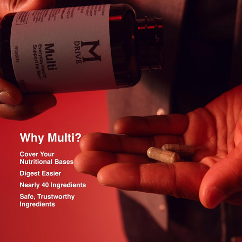 Mdrive Multivitamin for Men, Daily Immune Health Support with Zinc, Selenium, CoQ10, 90 Capsules