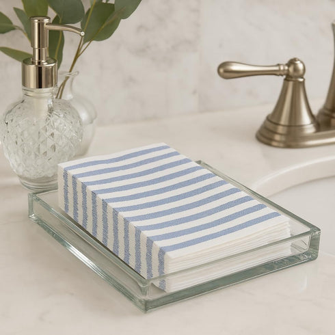 Made in Italy Linen-Feel Disposable Guest Towels - Premium Airlaid Cloth-Like Bathroom Napkins, Soft & Absorbent Luxury