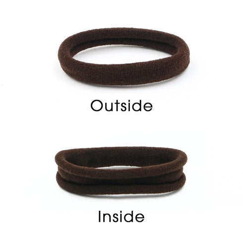 HOYOLS Soft Seamless Hair Ties, Dark Brown Stretch Elastic Ponytail Holders for Women, 100 Pcs (Espresso)