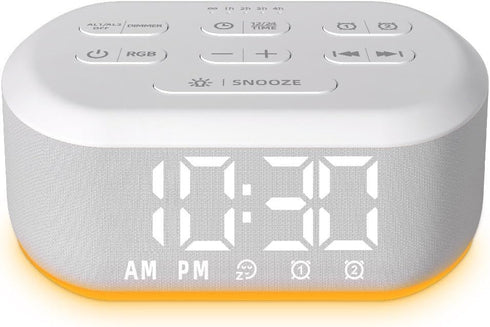 LazyNight 3 in 1 Alarm Clock Sound Machine Nightlight for Bedroom Plug in