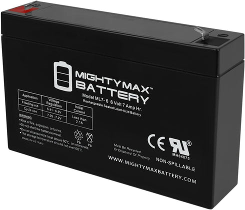 Mighty Max 6V 7Ah SLA Replacement Battery for Enduring 3FM7