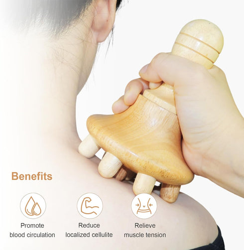 Tool-5.5 4.3 inches Wood Therapy Massage Tool Wooden Lymphatic Drainage Massager One-Handed Body Sculpting
