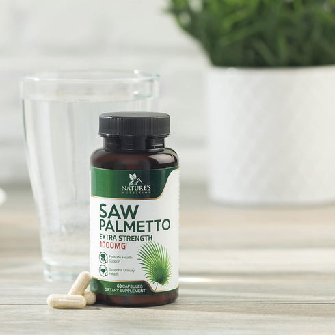 Saw Palmetto Extract Prostate Supplement - 1000 MG Nature's Support for Men's Prostate Urinary Health, 60 Capsules