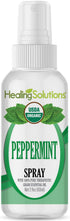 Healing Solutions Organic Peppermint Spray, Certified USDA Organic, Water Infused with Peppermint Essential Oil, 2 Ounce