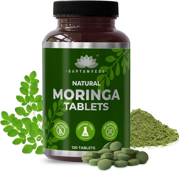 Natural Moringa Tablets, 120 Tablets (500mg Each) | Multi-Vitamin, Immunity Booster, Rich in Anti-Oxidant