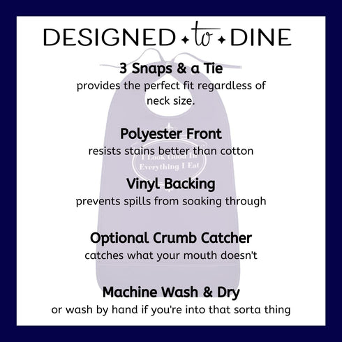 Reusable Funny Adult Bibs - Waterproof Crumb Catchers for Men & Women