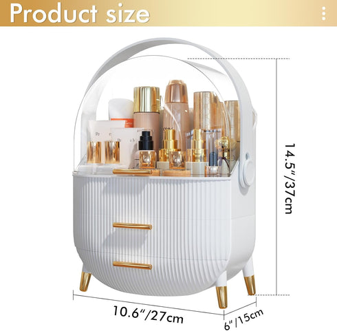 Makeup Organizer Skincare Organizers - Cosmetic Display Cases with Transparent Cover for Bathroom Countertop, Lipstick
