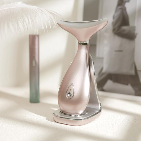 Lily Neck Face Massager, 3-in-1 Skin Rejuvenation Beauty Massager, Lifting and Tightening Tool, Rose Gold