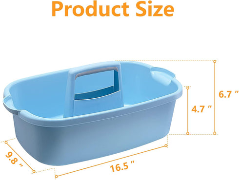 2 Pack Multi-Purpose Plastic Cleaning Caddy with Handle, Portable Shower Caddy Organizer for Bathroom Supplies