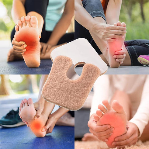 48 Pieces U Shaped Felt Callus Pads, Metatarsal Foot Pads for Pain Relief, Adhesive Pads for Men and Women
