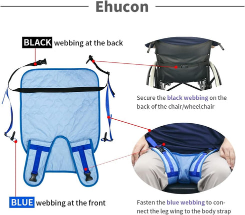 Adjustable,1 Wheelchair Seat Belt Highly Absorbent Incontinence Pad for Patients Cares,Safety Pelvic Holder Prevent