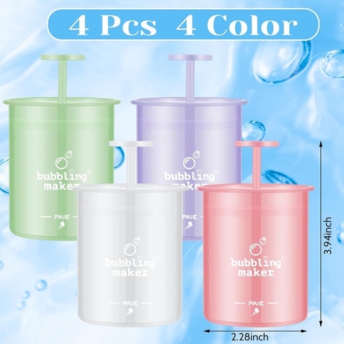 4 Pieces Face Foam Maker Travel Cleanser Face Wash Foamer Convenient Facial Skincare Whip Maker Household Quick Facial Cleansing Tool Lightweight Facial Cleanser Foam Cup for Face Wash Skin Care