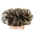 MORICA 1PCS Messy Hair Bun Extension, Curly Wavy Synthetic Chignon Hairpieces for Women (Dark Brown & Ash Blonde)