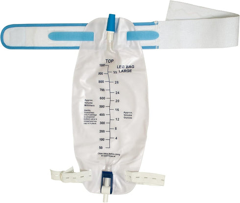 3 Pack ViDava Leg Bag Urinary Drainage Bag, 32 Oz with 3 18” Tubings, Anti-Reflux Valve, Easy Flip Drain and 1 Deluxe
