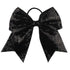 Sequin Black Cheer Bows, Caenagrion 12 PCS 7" Large Cheer Hair Bows Ponytail Holder Elastic Band Handmade for Cheerleaders Teen Girls College Sports(Sequin Black)