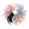 VALICLUD 8PCS Double Layer Bowknot Chiffon Hair Scarf Scrunchies - Elastic Ribbon Hair Ties for Women and Girls