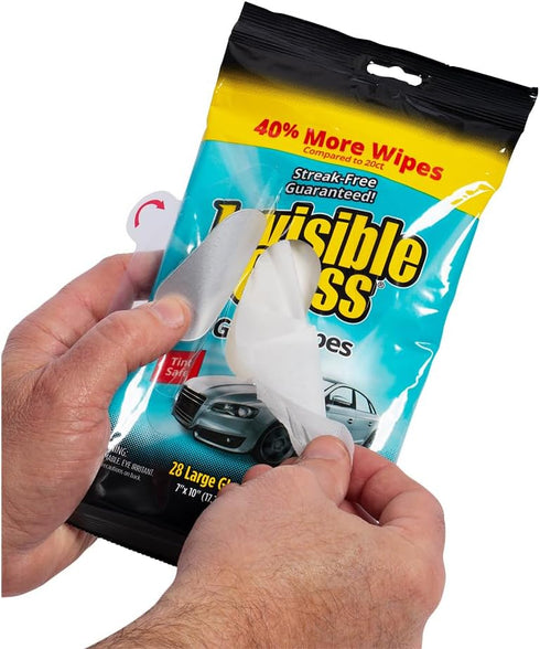Invisible Glass 90161-2PK Glass Cleaning Wipes, Lint-Free and Ammonia-Free for Streak Free Windows, Pack of 2
