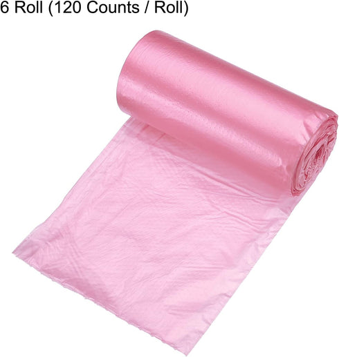 MECCANIXITY 0.5 Gallon Small Pink Garbage Bags for Desktop Mini Trash Can, 6 Rolls / 180 Counts
