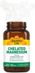 Country Life Chelated Magnesium 250mg, Supports Heart, Bone & Muscle Health, Vegan-Friendly Supplement, Gluten-Free
