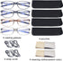 4 Pack Computer Blue Light Blocking Reading Glasses, Flexible Lightweight Anti Eyestrain Portable Readers for Women Men