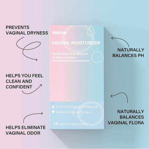 vetrue (24 Intimate Moisturizer, Vaginal Suppository for Dryness & Discomfort, Feminine Long Lasting Hydration Support