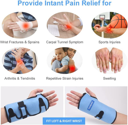 Wrist Ice Pack Wrap - Reusable Hot Cold Therapy for Carpal Tunnel, Arthritis Pain Relief, Swelling, Surgery