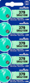 Murata SR521SW 1.55V Silver Oxide Watch Button Cell Battery (5 Batteries)
