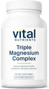 Vital Nutrients Triple Magnesium Complex Supplement | 250mg Vegan Magnesium Glycinate, Malate & Oxide | 90 Capsules