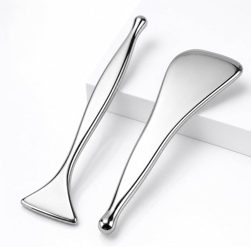 xaytsut 2-Pack 2-in-1 Acupuncture Pen Set, Stainless Steel Gua Sha Scraper & Dual-Ended
